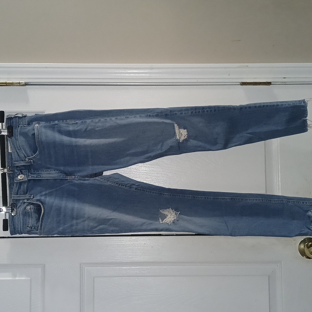Rag & Bone New York Cate Mid Rise Ankle Skinny distressed raw hem  Sz 27 EUC
